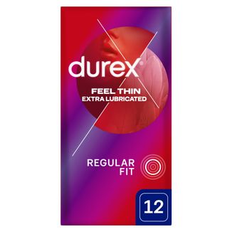 Durex Fetherlite Elite, prezerwatywy z większą ilością lubrykantu, cieńsze, 12 sztuk - zdjęcie produktu