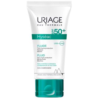 Uriage Hyseac, fluid przeciwsłoneczny do skóry tłustej i mieszanej, SPF 50+, 50 ml KRÓTKA DATA - zdjęcie produktu