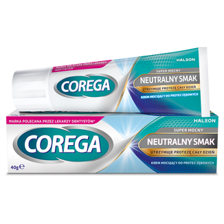 Corega Super Mocny, krem mocujący do protez zębowych, neutralny, 40 g - zdjęcie produktu