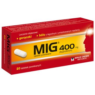 MIG 400 mg, 20 tabletek powlekanych USZKODZONE OPAKOWANIE - zdjęcie produktu