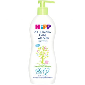HiPP Babysanft, żel do mycia ciała i włosów, od 1 dnia życia, 400 ml - zdjęcie produktu