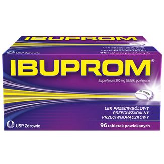 Ibuprom 200 mg, 96 tabletek powlekanych USZKODZONE OPAKOWANIE - zdjęcie produktu