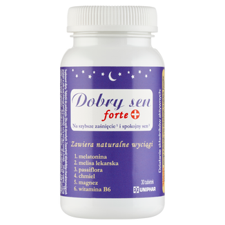 Dobry sen Forte, 30 tabletek USZKODZONE OPAKOWANIE Dobry sen Forte, 30 tabletek USZKODZONE OPAKOWANIE - zdjęcie produktu