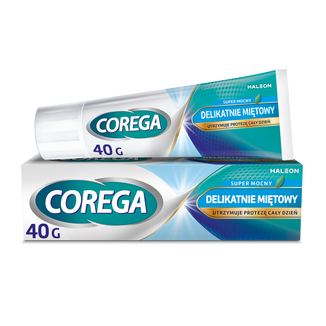 Corega Super Mocny, krem mocujący do protez zębowych, delikatnie miętowy, 40 g - zdjęcie produktu