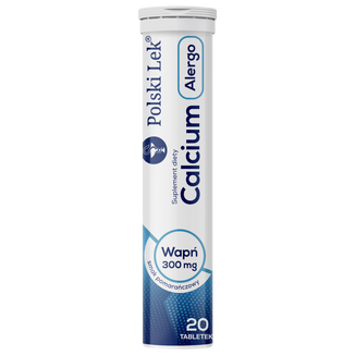 Calcium Alergo, smak pomarańczowy, 20 tabletek - zdjęcie produktu