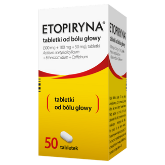 Etopiryna 300 mg + 100 mg + 50 mg, 50 tabletek - zdjęcie produktu
