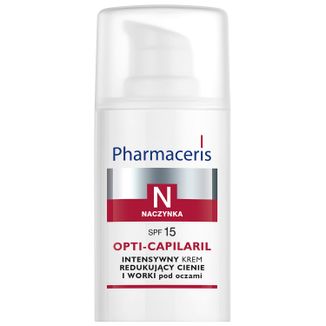 Pharmaceris N Opti-Capilaril, intensywny krem redukujący cienie i worki pod oczami, SPF 15, 15 ml - zdjęcie produktu