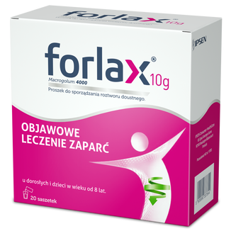 Forlax 10 g, proszek do sporządzania roztworu doustnego, 20 saszetek USZKODZONE OPAKOWANIE - zdjęcie produktu