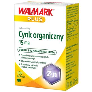Walmark Cynk organiczny 15 mg, 100 tabletek USZKODZONE OPAKOWANIE Walmark Cynk organiczny 15 mg, 100 tabletek USZKODZONE OPAKOWANIE - zdjęcie produktu