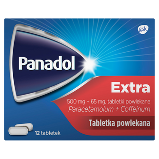 Panadol Extra 500 mg + 65 mg, 12 tabletek - zdjęcie produktu