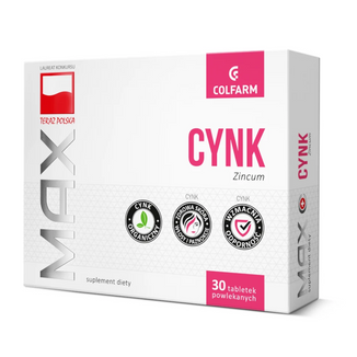 Max Cynk 10 mg, 30 tabletek powlekanych - zdjęcie produktu