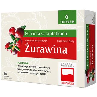 Zioła w tabletkach Żurawina, 60 tabletek powlekanych - zdjęcie produktu