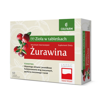 Zioła w tabletkach Żurawina, 60 tabletek powlekanych - zdjęcie produktu