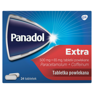 Panadol Extra 500 mg + 65 mg, 24 tabletki powlekane - zdjęcie produktu