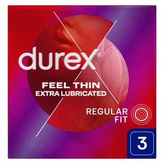 Durex Fetherlite Elite, prezerwatywy z większą ilością lubrykantu, cieńsze, 3 sztuki - zdjęcie produktu