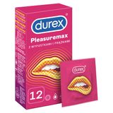 Durex Pleasuremax, prezerwatywy prążkowane z wypustkami, 12 sztuk - miniaturka zdjęcia produktu