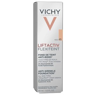 Vichy Liftactiv Flexiteint, podkład wygładzający zmarszczki, SPF 20, nr 45, gold, 30 ml - zdjęcie produktu