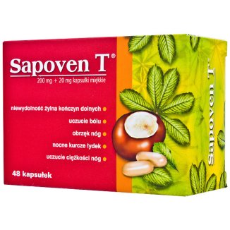 Sapoven T 200 mg + 20 mg, 48 kapsułek miękkich - zdjęcie produktu