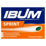 Ibum Sprint 200 mg, 60 kapsułek miękkich USZKODZONE OPAKOWANIE - miniaturka zdjęcia produktu