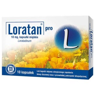Loratan Pro 10 mg, 10 kapsułek miękkich - zdjęcie produktu