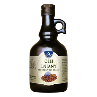Oleofarm Oleje Świata Olej lniany, tłoczony na zimno, 500 ml - zdjęcie produktu