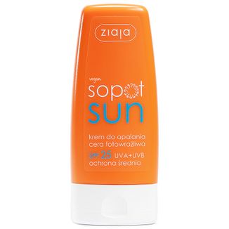 Ziaja Sopot Sun, krem do opalania, cera fotowrażliwa, SPF 25, 60 ml - zdjęcie produktu