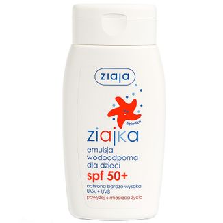 Ziajka, wodoodporna emulsja do opalania dla dzieci, powyżej 6 miesiąca, SPF 50+, 125 ml - zdjęcie produktu