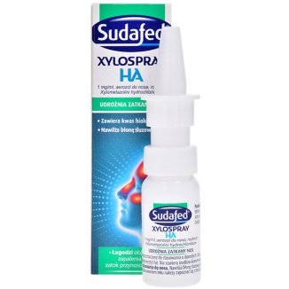 Sudafed XyloSpray HA 1 mg/ ml, aerozol do nosa dla dzieci od 6 lat i dorosłych, 10 ml USZKODZONE OPAKOWANIE - zdjęcie produktu