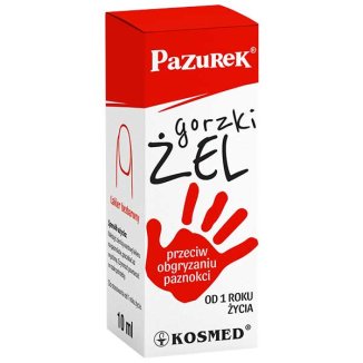 Kosmed Pazurek, gorzki żel przeciw obgryzaniu paznokci, 10 ml USZKODZONE OPAKOWANIE - zdjęcie produktu