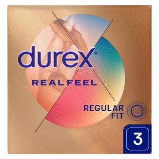 Durex Real Feel, prezerwatywy nielateksowe gładkie, 3 sztuki - zdjęcie produktu