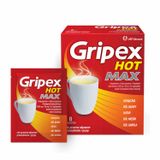 Gripex Hot Max 1000 mg + 100 mg + 12,2 mg, 8 saszetek USZKODZONE OPAKOWANIE - miniaturka zdjęcia produktu