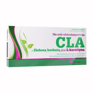 Olimp CLA z zieloną herbatą plus L-karnityna, 60 kapsułek miękkich USZKODZONE OPAKOWANIE - zdjęcie produktu
