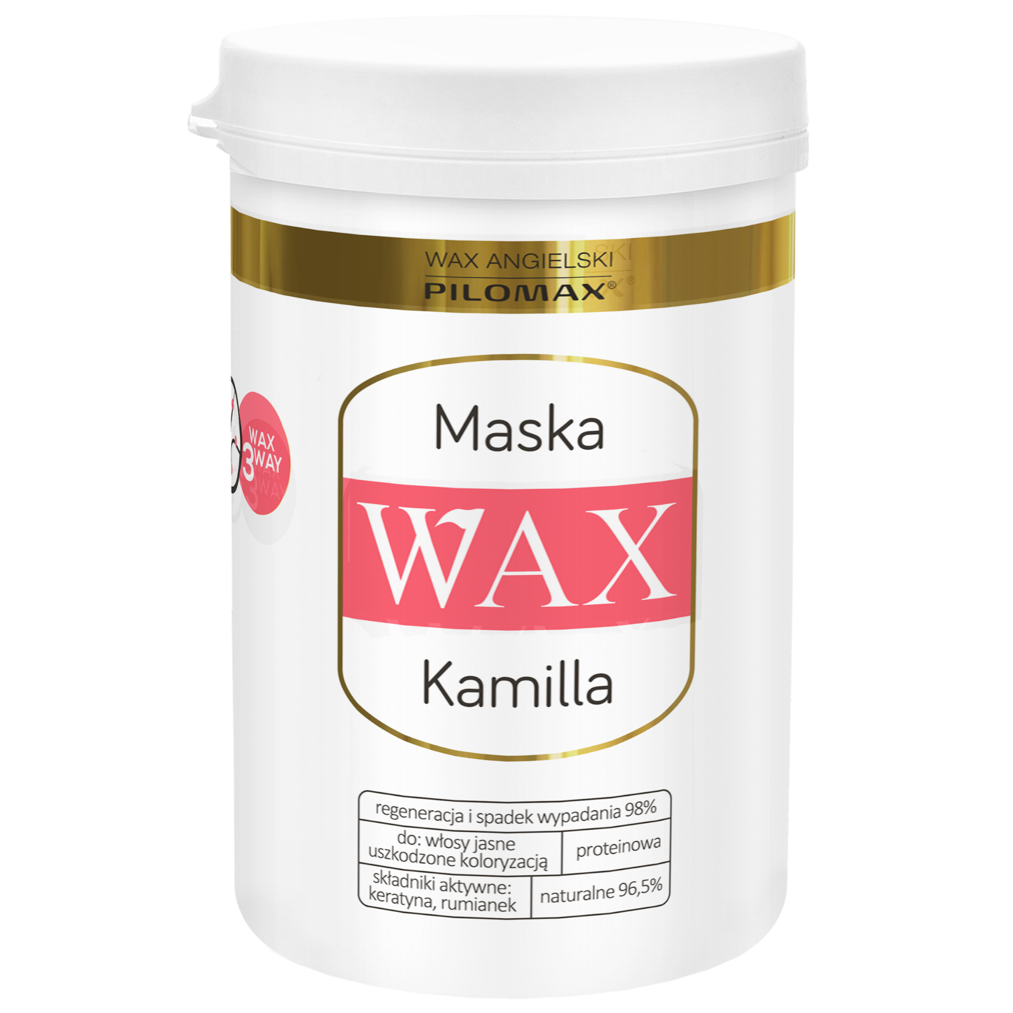 Nieznana WAX Pilomax, Colour Care, Kamilla, maska regenerująca do włosów farbowanych jasnych, zapobiega wypadaniu włosów 480 ml