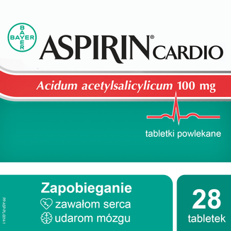 Aspirin Cardio 100 mg, 28 tabletek powlekanych - 2 Aspirin Cardio 100 mg, 28 tabletek powlekanych - 2 - zdjęcie produktu