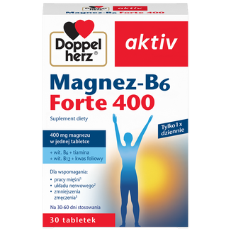Doppelherz aktiv Magnez-B6 Forte 400, 30 tabletek USZKODZONE OPAKOWANIE - zdjęcie produktu