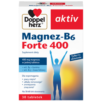 Doppelherz aktiv Magnez-B6 Forte 400, 30 tabletek - zdjęcie produktu