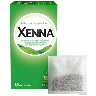 Xenna 30 mg, zioła przeciw zaparciom, 20 saszetek USZKODZONE OPAKOWANIE - zdjęcie produktu