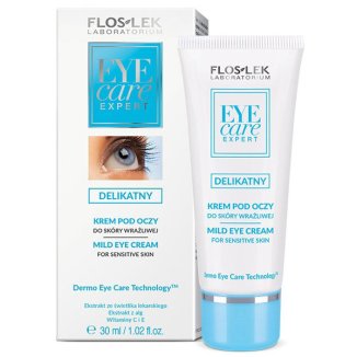 Flos-Lek Eye Care, delikatny krem pod oczy, skóra wrażliwa, 30 ml - zdjęcie produktu