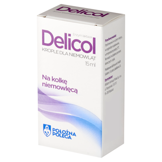 Delicol, enzym laktaza, krople dla niemowląt na kolkę, 15 ml KRÓTKA DATA - zdjęcie produktu