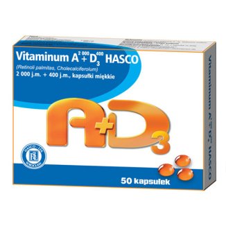 Vitaminum A+D3 Hasco 2000 j.m. + 400 j.m., 50 kapsułek - zdjęcie produktu