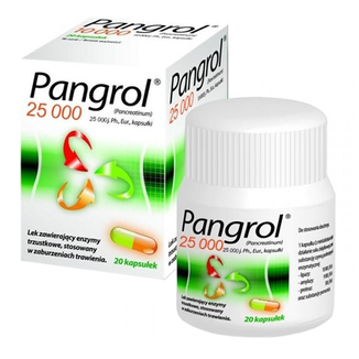 Pangrol 25000, 25000 j.Ph.Eur. lipazy, 20 kapsułek - zdjęcie produktu