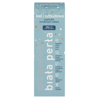 Biała Perła Extra White, wybielająca pasta do zębów, Biel i Odbudowa, 75 ml USZKODZONE OPAKOWANIE - zdjęcie produktu