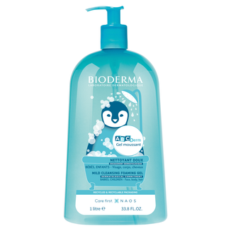 Bioderma ABCDerm Gel Moussant, łagodny żel myjący dla niemowląt i dzieci, do włosów i ciała, 1 L - zdjęcie produktu