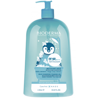 Bioderma ABCDerm Gel Moussant, łagodny żel myjący dla niemowląt i dzieci, do włosów i ciała, 1 L - zdjęcie produktu