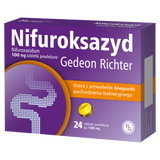 Nifuroksazyd Gedeon Richter 100 mg, 24 tabletki powlekane USZKODZONE OPAKOWANIE - miniaturka zdjęcia produktu