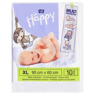 Bella Baby Happy, podkłady higieniczne dla dzieci, 60 cm x 90 cm, 10 sztuk - zdjęcie produktu