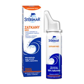 Sterimar Zatkany Nos, spray hipertoniczny do nosa wzbogacony miedzią, 50 ml USZKODZONE OPAKOWANIE - zdjęcie produktu
