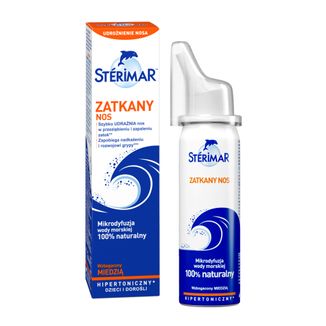 Sterimar Zatkany Nos, spray hipertoniczny do nosa wzbogacony miedzią, 50 ml - zdjęcie produktu