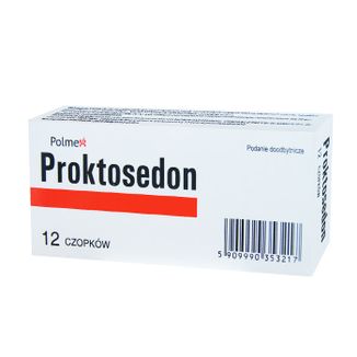 Proktosedon, czopki doodbytnicze, 12 sztuk USZKODZONE OPAKOWANIE - zdjęcie produktu