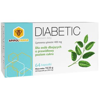 Diabetic, Gymnema sylvestre 400 mg, 64 kapsułki - zdjęcie produktu